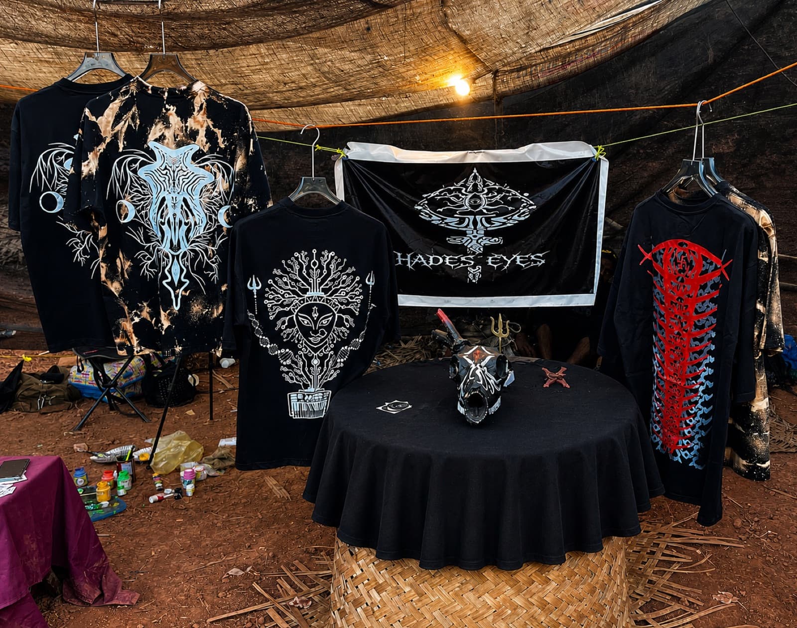 Market stall on the dirt