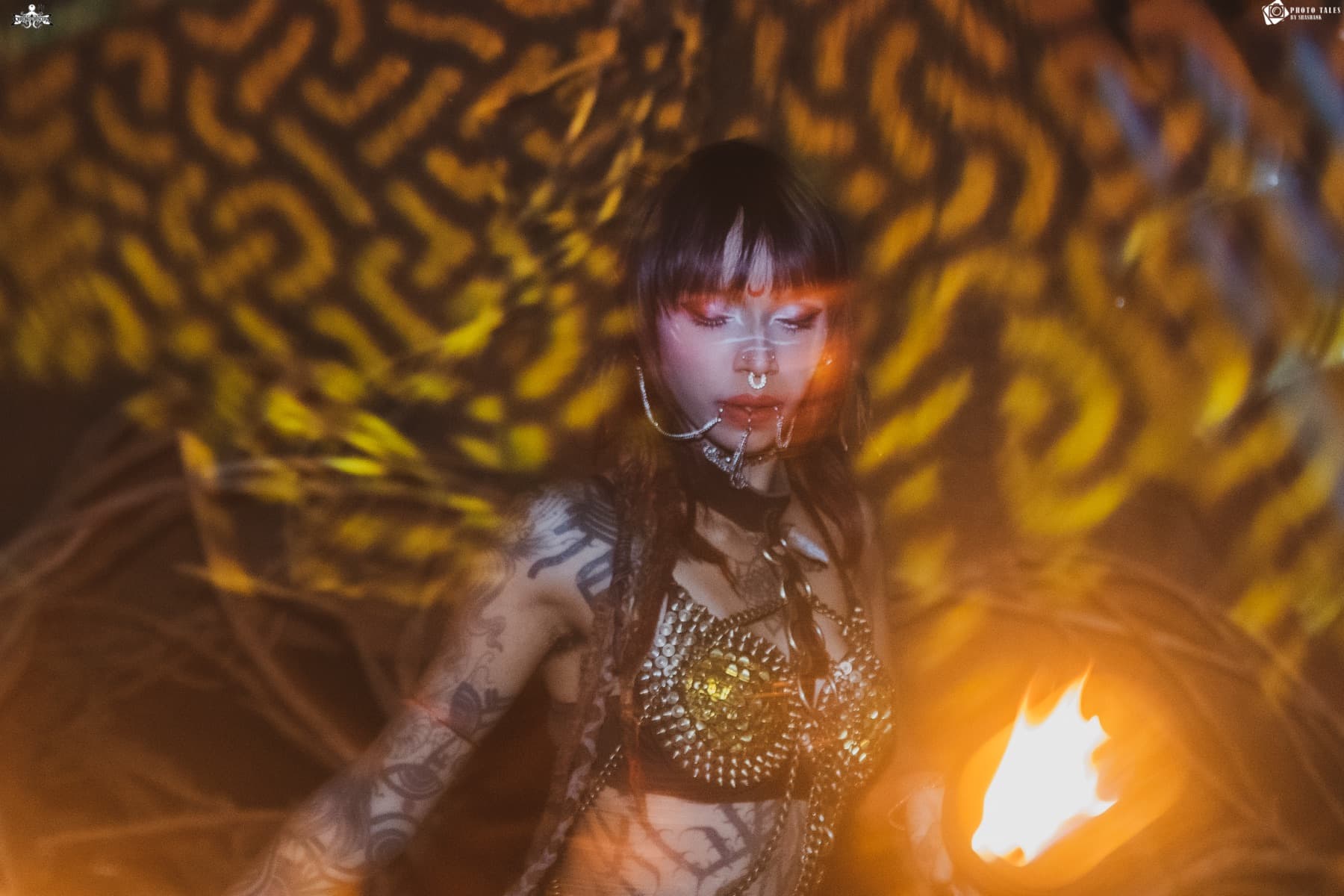 Portrait in firelight